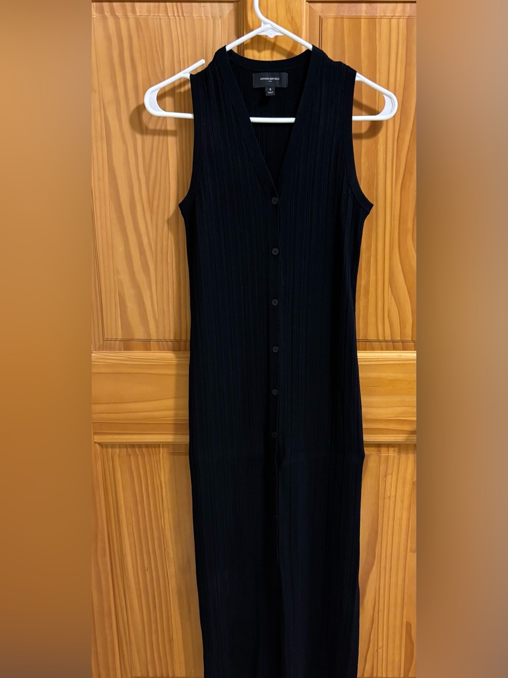 Banana Republic Ribbed Button Down Sleeveless Black Dress NWOT Size Small